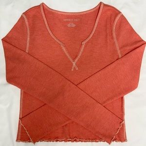 American Eagle Cropped Long Sleeve Shirt